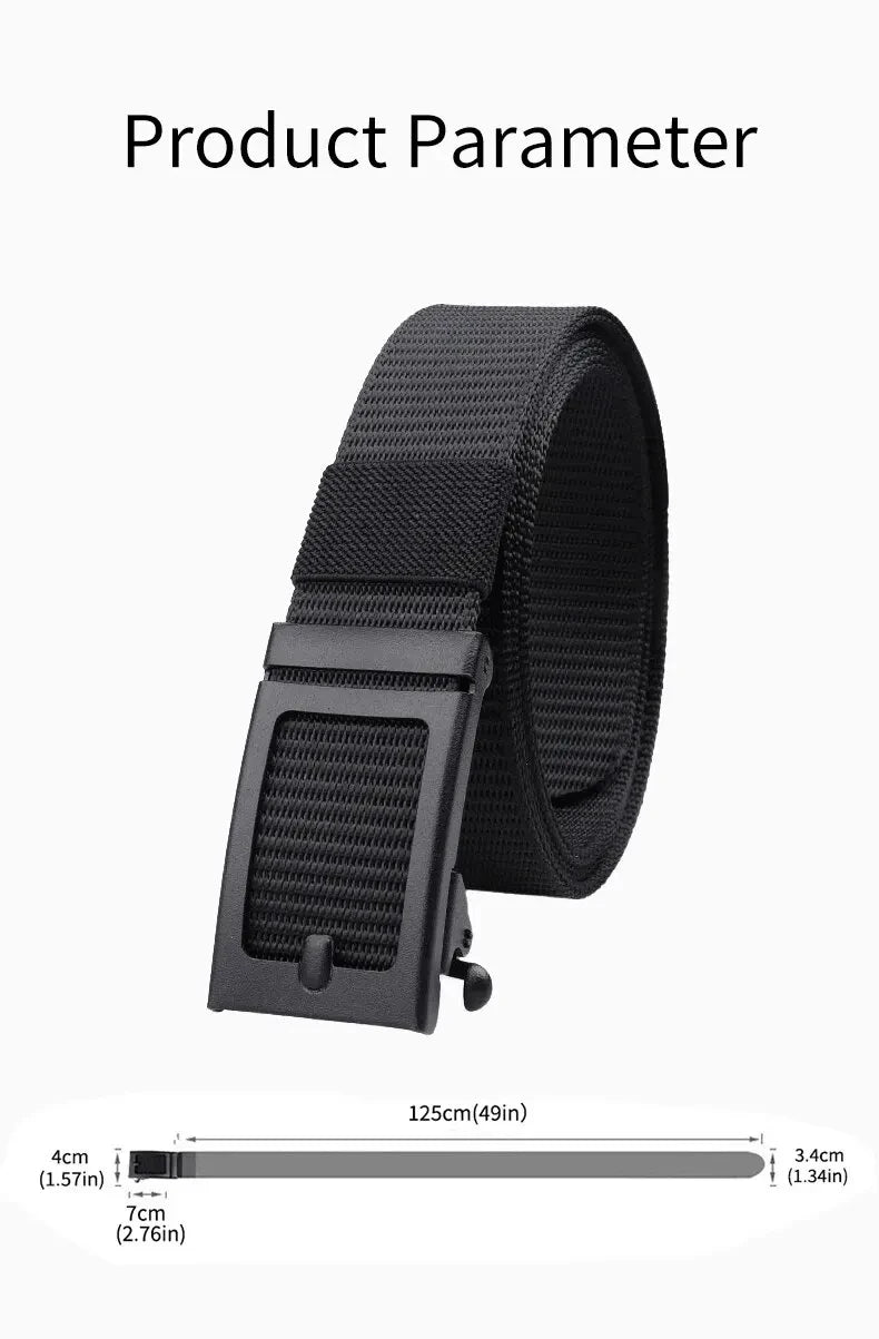 Cinturón deportivo outdoor para trekking, camping y uso diario con hebilla automática