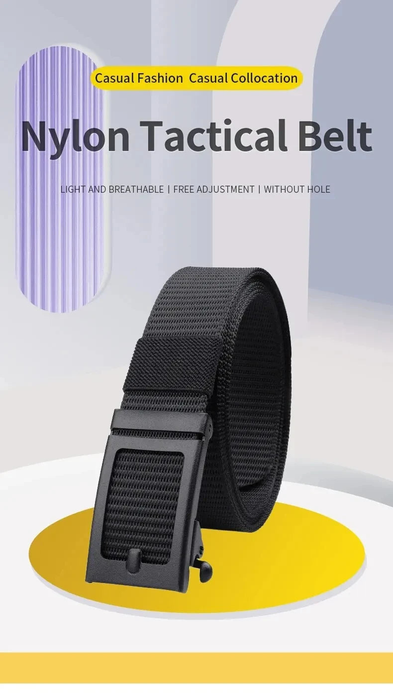 Cinturón deportivo outdoor para trekking, camping y uso diario con hebilla automática