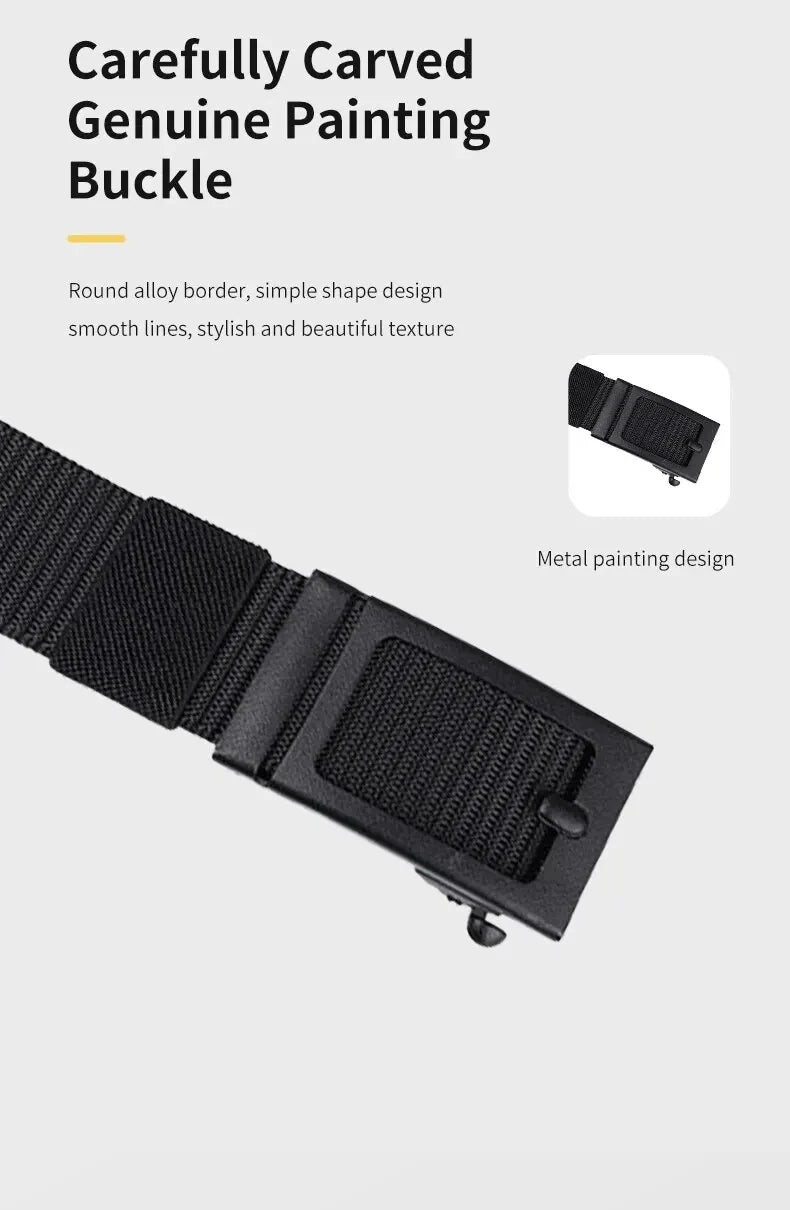 Cinturón deportivo outdoor para trekking, camping y uso diario con hebilla automática