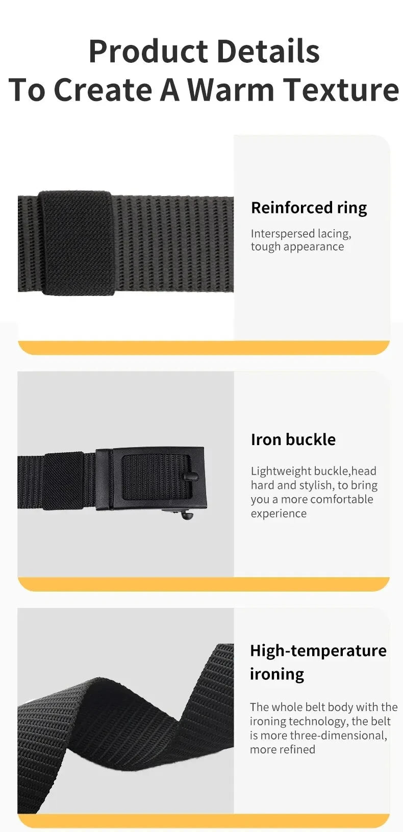 Cinturón deportivo outdoor para trekking, camping y uso diario con hebilla automática