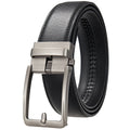 Cinturón de cuero genuino para hombre con hebilla automática de lujo | Cinturón elegante ajustable para jeans, pantalón formal y uso diario