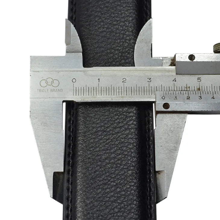 Cinturón de cuero genuino para hombre con hebilla automática de lujo | Cinturón elegante ajustable para jeans, pantalón formal y uso diario