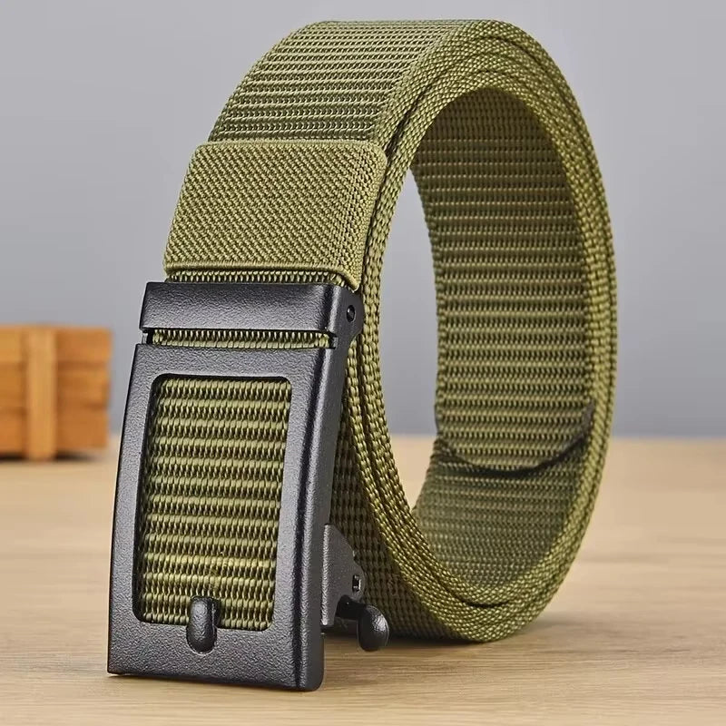 Cinturón deportivo outdoor para trekking, camping y uso diario con hebilla automática