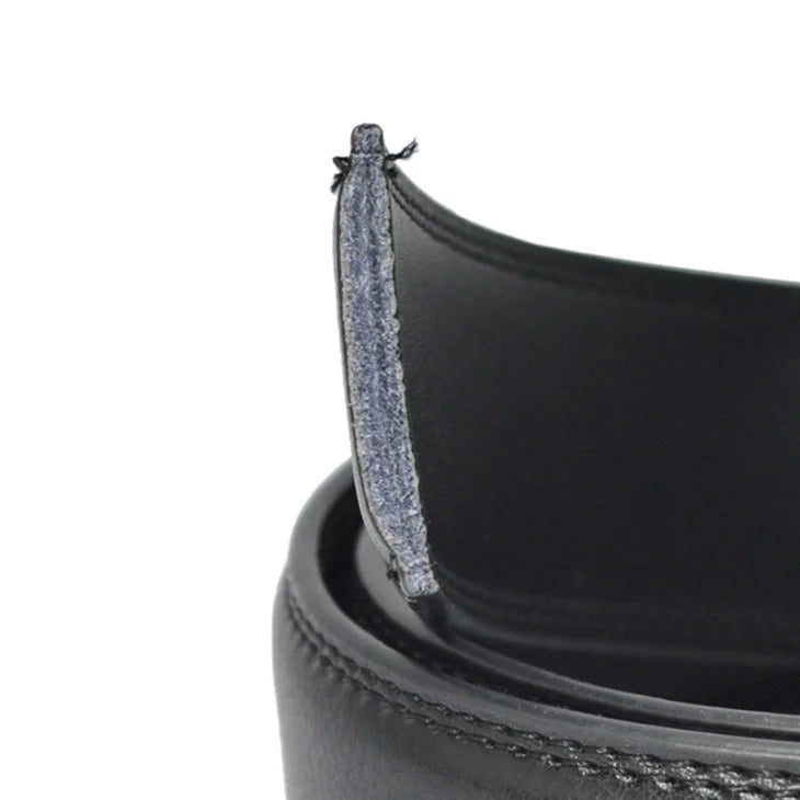 Cinturón de cuero genuino para hombre con hebilla automática de lujo | Cinturón elegante ajustable para jeans, pantalón formal y uso diario