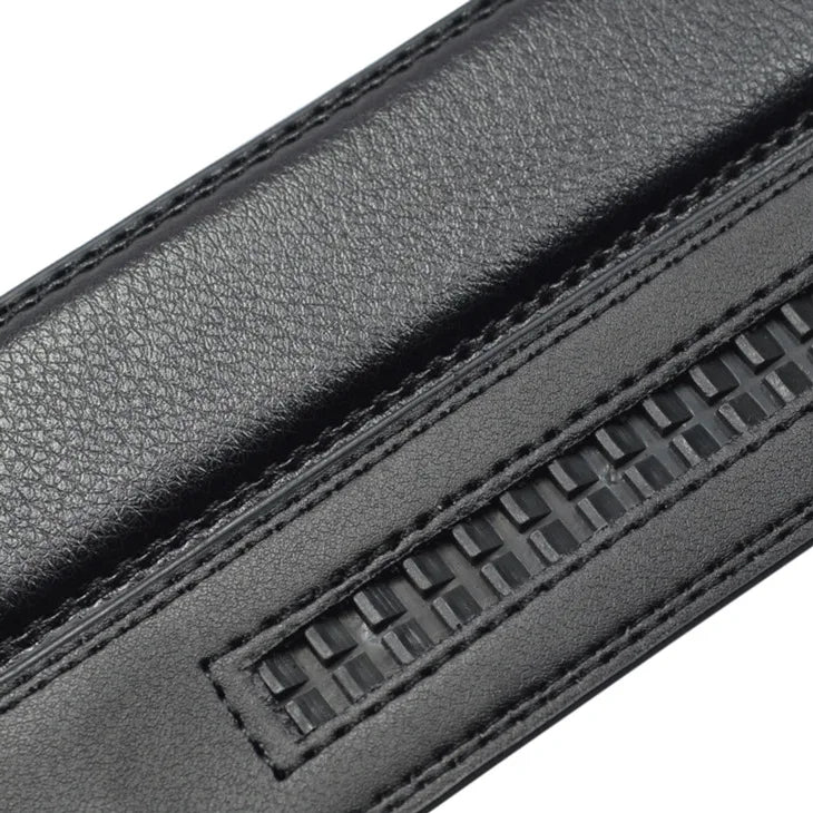 Cinturón de cuero genuino para hombre con hebilla automática de lujo | Cinturón elegante ajustable para jeans, pantalón formal y uso diario